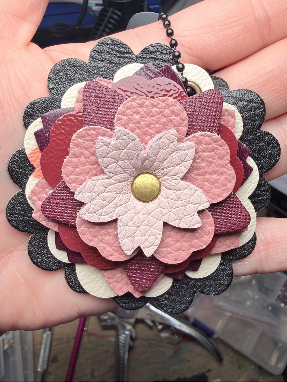 Handmade Floral Bag Charm 💜🩷